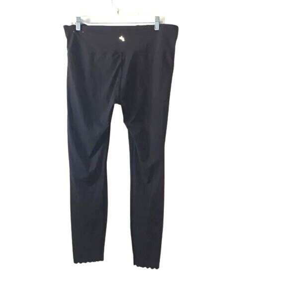 Black Scalloped Edge High-Waisted Leggings XXL JoyLab Nylon/Spandex Blend Stretc - Picture 7 of 10